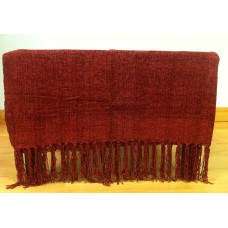 Chenille Plain Red Throw - 130cm x 180cm