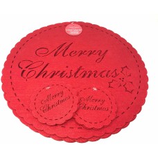 Felt Merry Xmas Red 8PC Set - Xmas Table Accessory Range