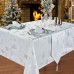 Large Stag White/Silver Table Runner - Xmas Table Cloth Range