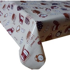 PVC Breakfast Brown - Vinyl Table Cloth Range