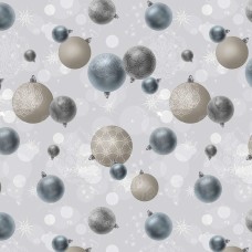 PVC Baubles Silver - Vinyl Table Cloth Range