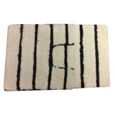 Bath Mat & Pedestal Set - Stripes Nat/Choco