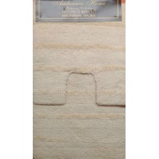 Bath Mat & Pedestal Set - Stripes Cream