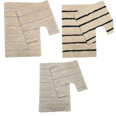 Bath Mat & Pedestal Set - Stripes Asstd Box Of 24